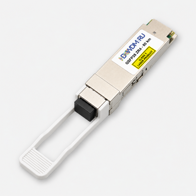 Оптический QSFP28 модуль двухволоконный одномодовый 100Гб/с, ZR4, до 80 км, 2xLC, 1310 нм, DDM - ДВДМ.РУ (DSO-21-6D)